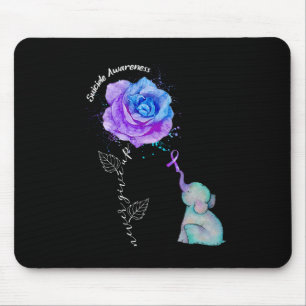 Suicide Prevention Awareness Flower Elephant Mouse Pad
