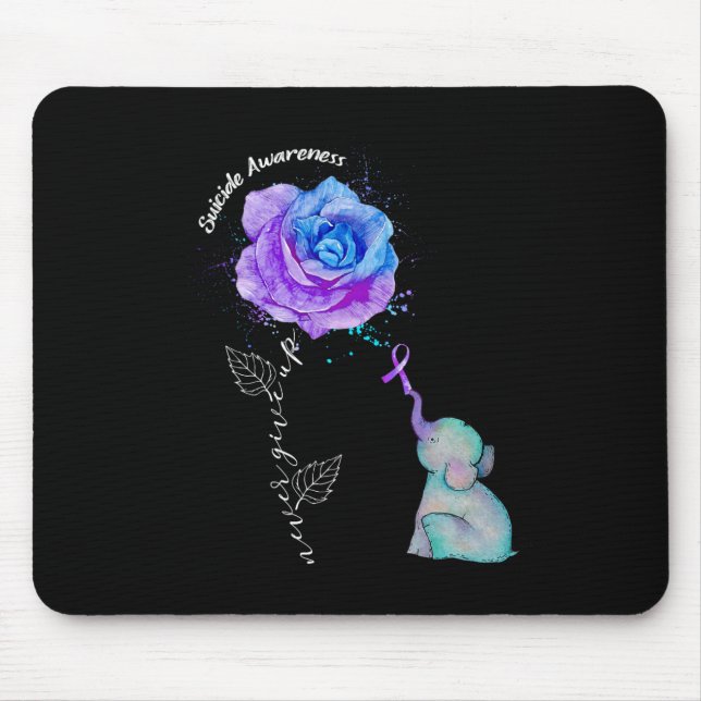 Suicide Prevention Awareness Flower Elephant  Mouse Pad (Front)