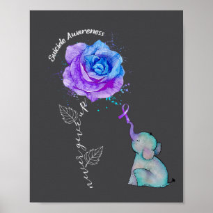 Suicide Prevention Awareness Flower Elephant Poster