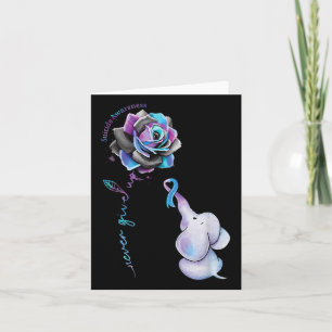 Suicide Prevention Awareness Flower Elephant Ribbo Card