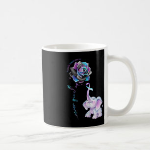 Suicide Prevention Awareness Flower Elephant Ribbo Coffee Mug