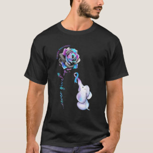 Suicide Prevention Awareness Flower Elephant Ribbo T-Shirt
