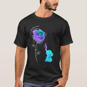 Suicide Prevention Awareness Flower Elephant T-Shirt