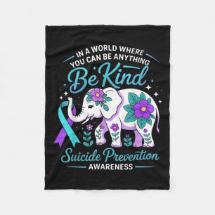 Suicide Prevention Awareness Flowers Elephant Be K Fleece Blanket