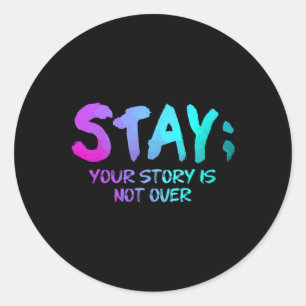 Suicide Prevention Awareness Gift Teal Purple Semi Classic Round Sticker