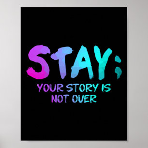 Suicide Prevention Awareness Gift Teal Purple Semi Poster
