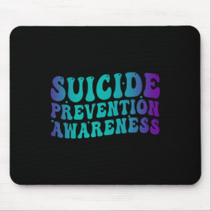 Suicide Prevention Awareness Groovy Teal Purple Ri Mouse Pad