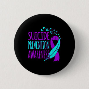 Suicide Prevention Awareness Happy Ribbon Support  6 Cm Round Badge