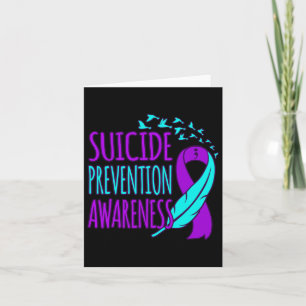 Suicide Prevention Awareness Happy Ribbon Support  Card