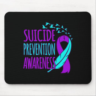 Suicide Prevention Awareness Happy Ribbon Support Mouse Pad