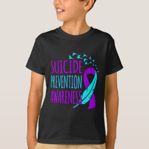 Suicide Prevention Awareness Happy Ribbon Support  T-Shirt