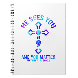 Suicide Prevention Awareness He Sees You You Matte Notebook