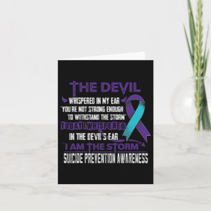 Suicide Prevention Awareness I Am The Storm Devil  Card