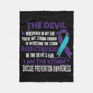 Suicide Prevention Awareness I Am The Storm Devil  Fleece Blanket