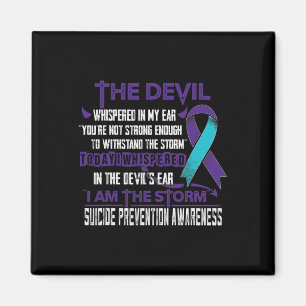 Suicide Prevention Awareness I Am The Storm Devil  Magnet