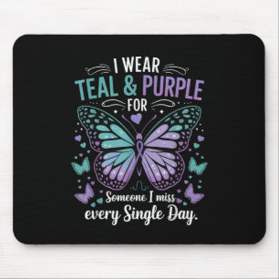 Suicide Prevention Awareness I Wear Teal And Purpl Mouse Pad