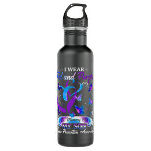 Suicide Prevention Awareness I Wear Teal Purple Fo 710 Ml Water Bottle