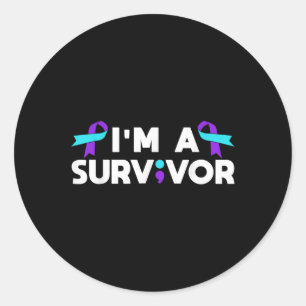 Suicide Prevention Awareness Im A Survivor Classic Round Sticker