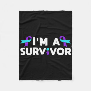 Suicide Prevention Awareness Im A Survivor  Fleece Blanket