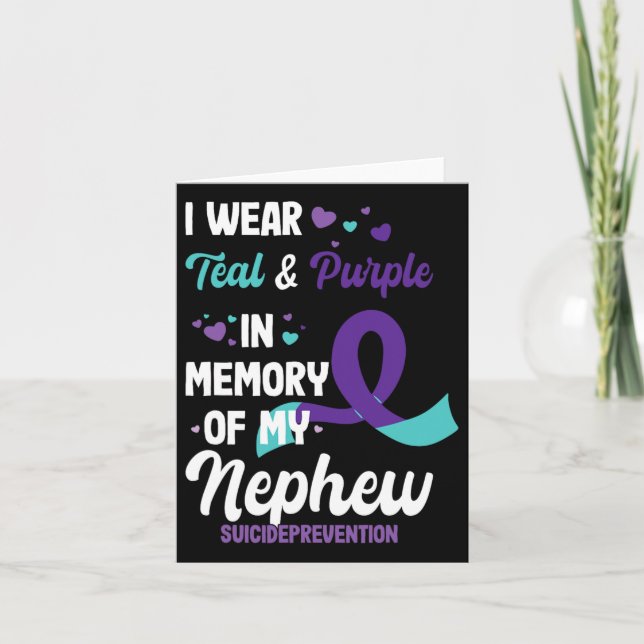 Suicide Prevention Awareness In Memory Of Nephew  Card (Front)