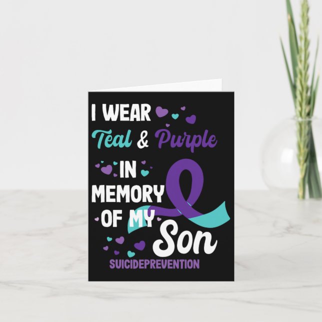 Suicide Prevention Awareness In Memory Of Son  Card (Front)
