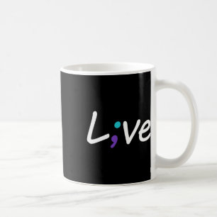 Suicide Prevention Awareness Live Love Semicolon  Coffee Mug