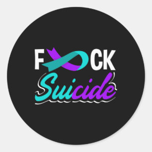 Suicide Prevention Awareness Long Sleeve Classic Round Sticker