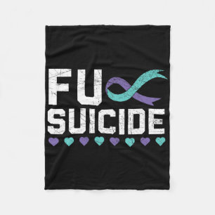 Suicide Prevention Awareness Mental Health Depress Fleece Blanket