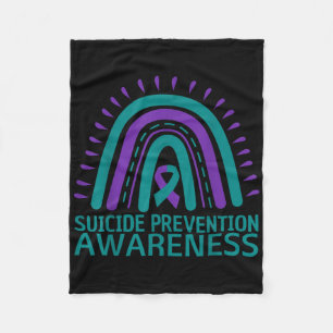 Suicide Prevention Awareness Mental Health Rainbow Fleece Blanket