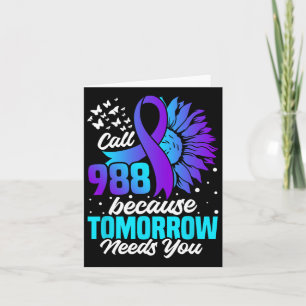 Suicide Prevention Awareness Mental Health Ribbon  Card