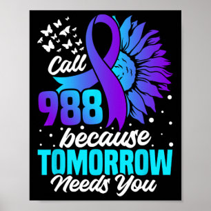 Suicide Prevention Awareness Mental Health Ribbon Poster