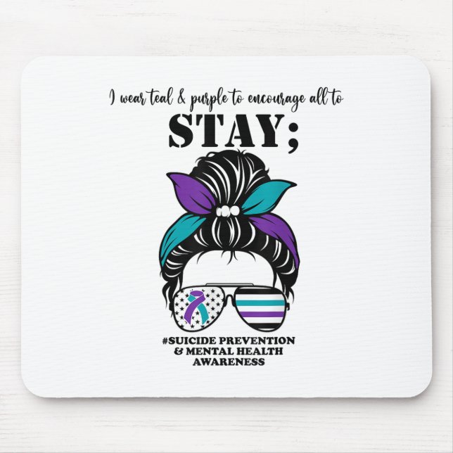 Suicide Prevention Awareness Mental Health Support Mouse Pad (Front)