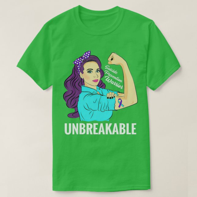 Suicide Prevention  Awareness Mental Health Warrio T-Shirt (Design Front)