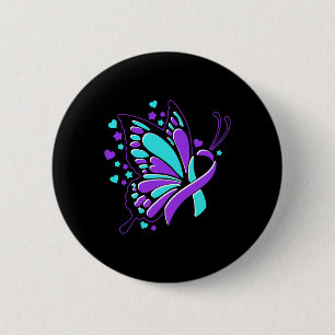 Suicide Prevention Awareness Month Butterfly Ribbo 6 Cm Round Badge
