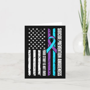 Suicide Prevention Awareness Month Flag Teal &amp; Card