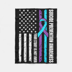 Suicide Prevention Awareness Month Flag Teal &amp; Fleece Blanket