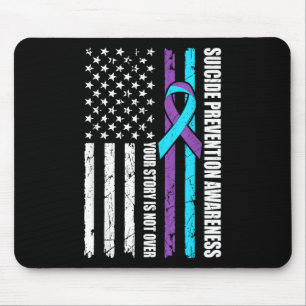 Suicide Prevention Awareness Month Flag Teal &amp; Mouse Pad