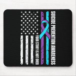 Suicide Prevention Awareness Month Flag Teal &amp; Mouse Pad