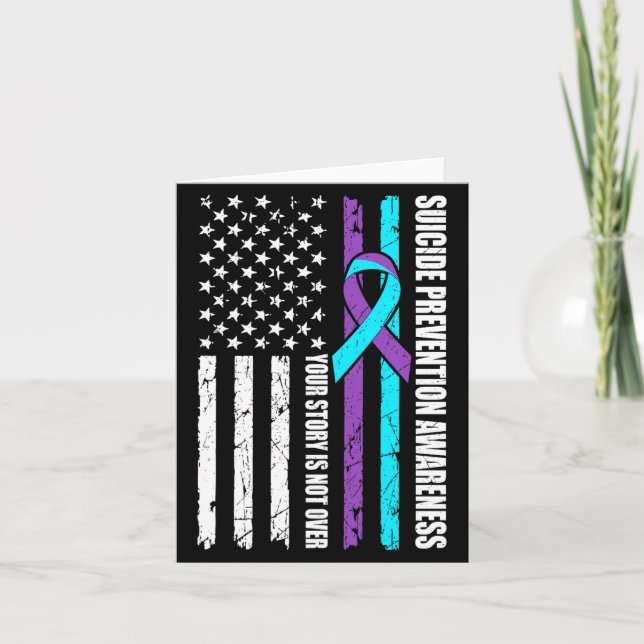 Suicide Prevention Awareness Month Flag Teal Card (Front)