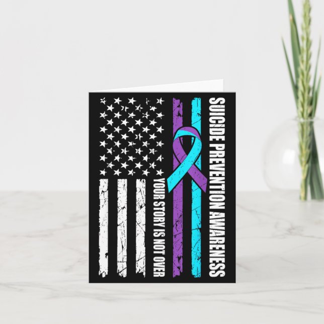 Suicide Prevention Awareness Month Flag Teal Card (Front)