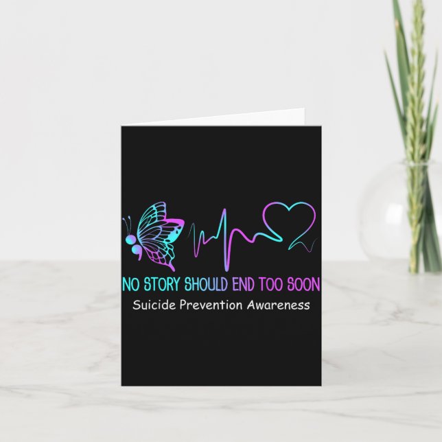 Suicide Prevention Awareness Month Gift Butterfly Card (Front)