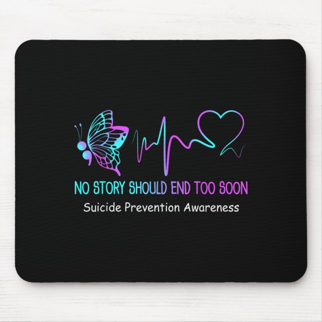 Suicide Prevention Awareness Month Gift Butterfly Mouse Pad (Front)