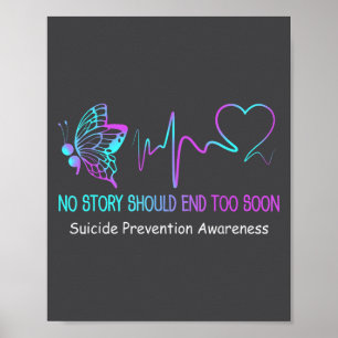 Suicide Prevention Awareness Month Gift Butterfly  Poster