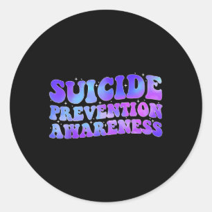 Suicide Prevention Awareness Month Gift Teal Purpl Classic Round Sticker