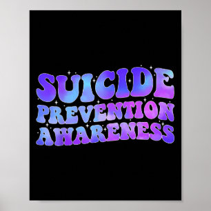 Suicide Prevention Awareness Month Gift Teal Purpl Poster
