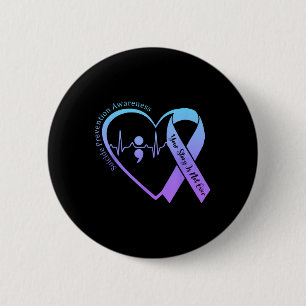 Suicide Prevention Awareness Month Teal &amp; Purp 6 Cm Round Badge