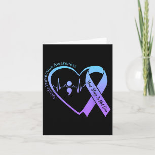 Suicide Prevention Awareness Month Teal &amp; Purp Card