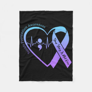 Suicide Prevention Awareness Month Teal &amp; Purp Fleece Blanket