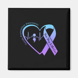 Suicide Prevention Awareness Month Teal & Purp Magnet