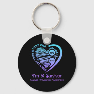 Suicide Prevention Awareness Month Teal Purple Key Ring